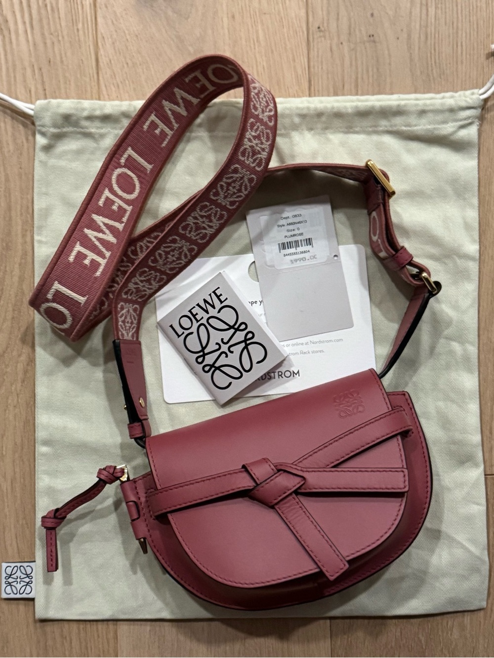 Loewe Dual Mini Gate Crossbody bag purse Plumrose Pink